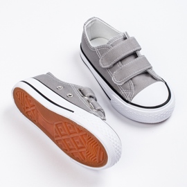 Shelovet gråa barnsneakers med kardborreband 1