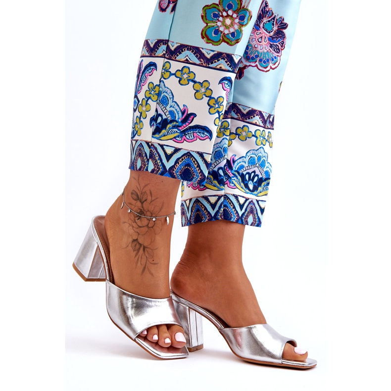 Silver Eco-Lebal Eco-Leather Flip Flops 6