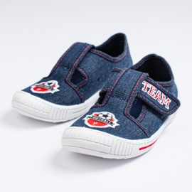 SHELOVET Kardborre tofflor för en pojke med en 3F boll blå 1