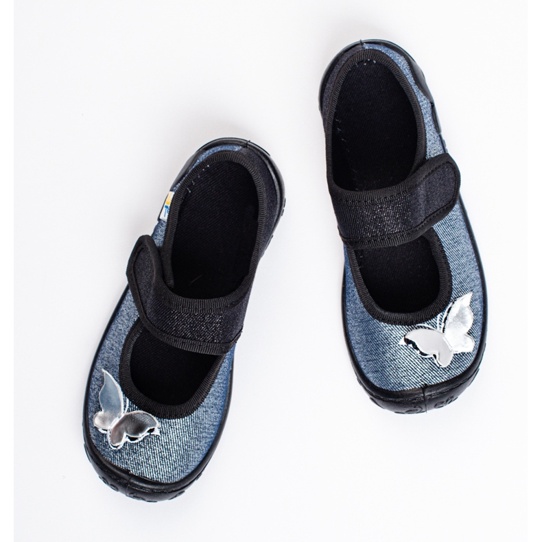 SHELOVET 3F butterfly tofflor för tjejer grå 1