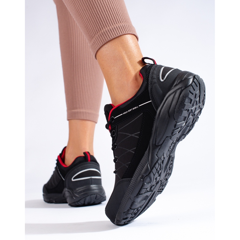 DK vattentäta svarta och röda vandringsskor för kvinnor 2