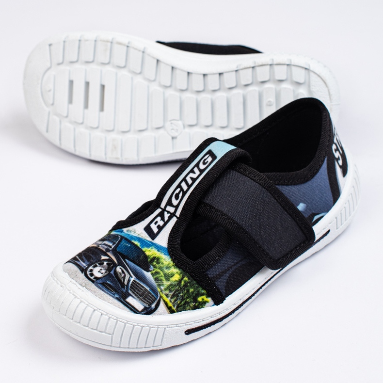 SHELOVET Barntofflor med en 3F bil svart 1