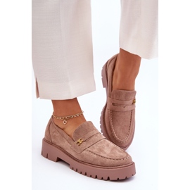 PS1 Loafers i mocka med brun Esperta-utsmyckning 1