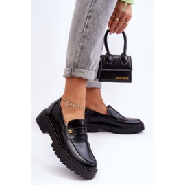 PS1 Lädermockasiner med svart Esperta-dekoration 2