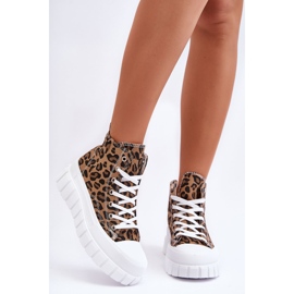 PS1 High Top Sneakers Dam Leopard Mönster Brun Florensi 2