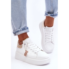 PS1 Damsportskor på en massiv plattform Vit och guld Mariell 1