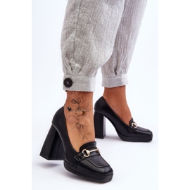 Fashionabla Läder Pumps Black Rouse svart 1