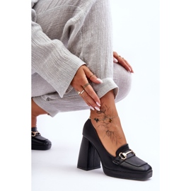 Fashionabla Läder Pumps Black Rouse svart 2