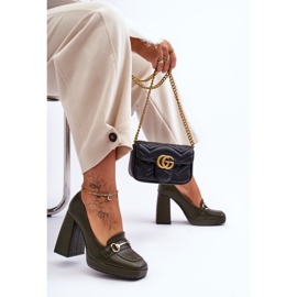 Fashionabla Green Rouse Läderpumpar grön 1