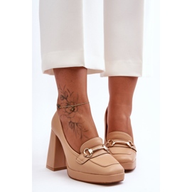 Fashionabla Nude Rouse läderpumpar beige 1
