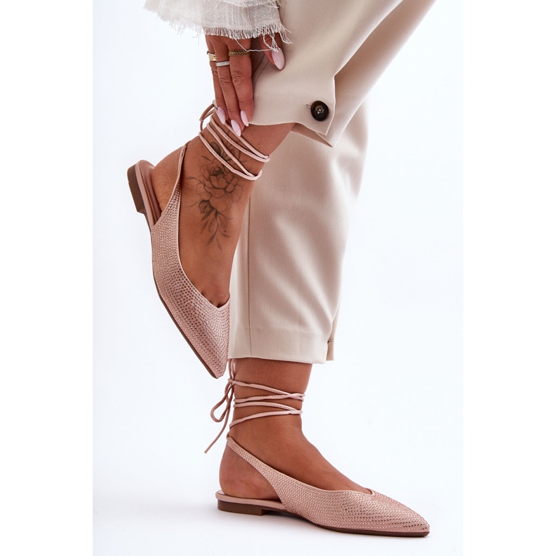 PG1 Snörsballerinor för damer Beige dubbade Jange 1