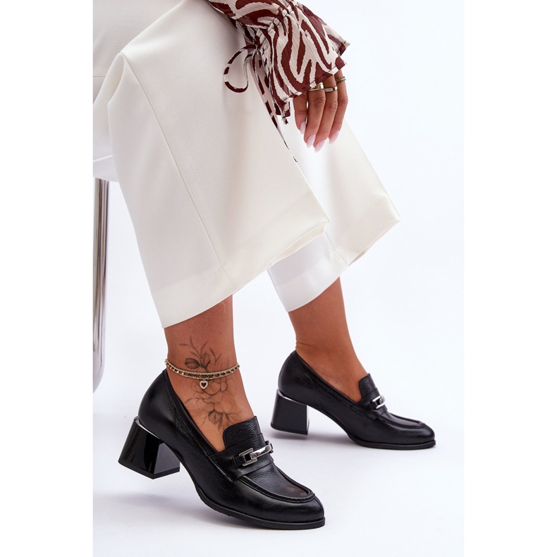 Lemar Bekväma Damira Black Leather Pumps svart 2