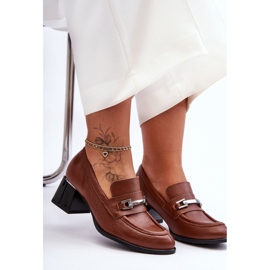 Lemar Bekväma Damira bruna läderpumpar 2