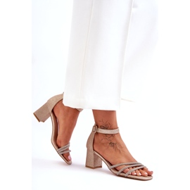 Glansiga klacksandaler Golden Enenor gyllene 3