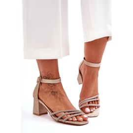 Glansiga klacksandaler Golden Enenor gyllene 6