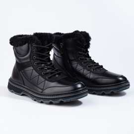 SHELOVET Vinterstövlar för män isolerade med päls svart 1