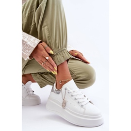 PS1 Damsportskor på en massiv plattform Vita och silver Mariell 2