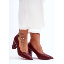 Klassiska Odessa Burgundy Heel Pumps röd 2