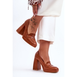 Camel Alisa högklackade pumpar brun 1