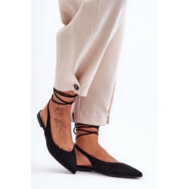 PG1 Mocka för kvinnor Ballerinor med snörning Svart Lilly Ann 1