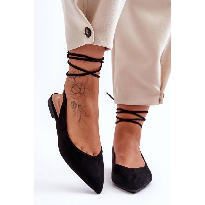 PG1 Mocka för kvinnor Ballerinor med snörning Svart Lilly Ann 2