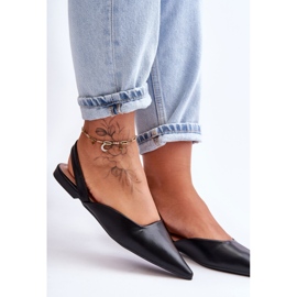 PS1 Slip-on ballerinor i läder för kvinnor, svart Germes 1