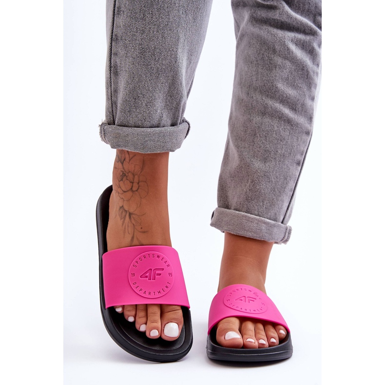 Sporttofflor dam 4F 4FSS23FFLIF069-55S Rosa-svart 2