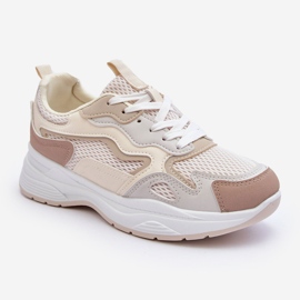 PG1 Dam Sportskor Platform Sneakers Beige Lomare 1
