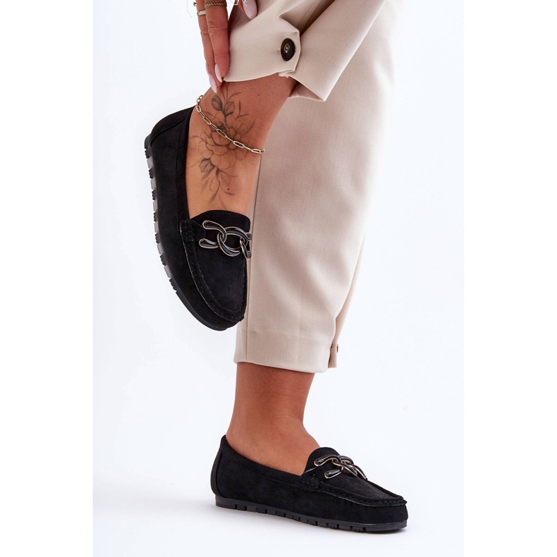 PG1 Flat Loafers i mocka för kvinnor Svart Appia 1