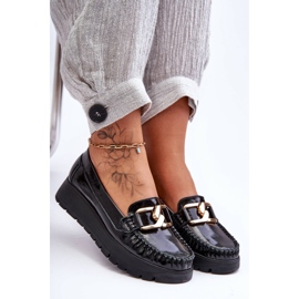 Lemar Svarta Desmond Leather Platform Loafers med utsmyckning 1
