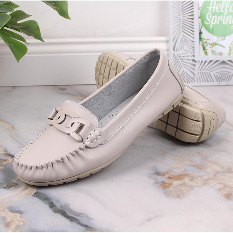 Läder Loafers dam Filippo DP4547 Beige 4