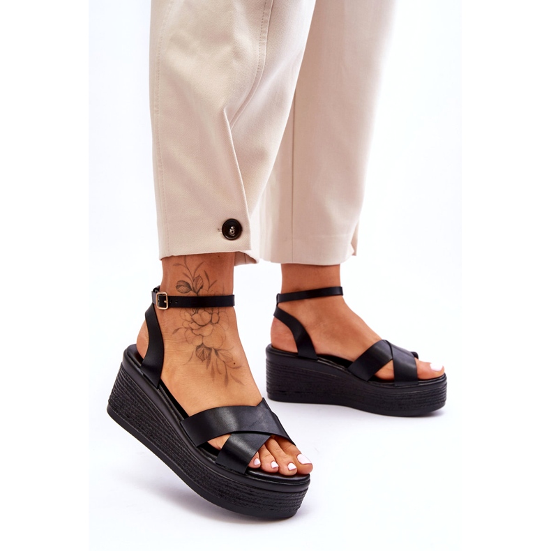 Bekväma damsandaler Svart Laurie 1