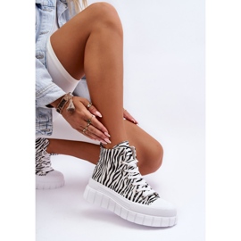 PS1 High Top Sneakers Damer Zebra Mönster Vit Florensi 1