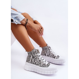PS1 High Top Sneakers Damer Zebra Mönster Vit Florensi 2