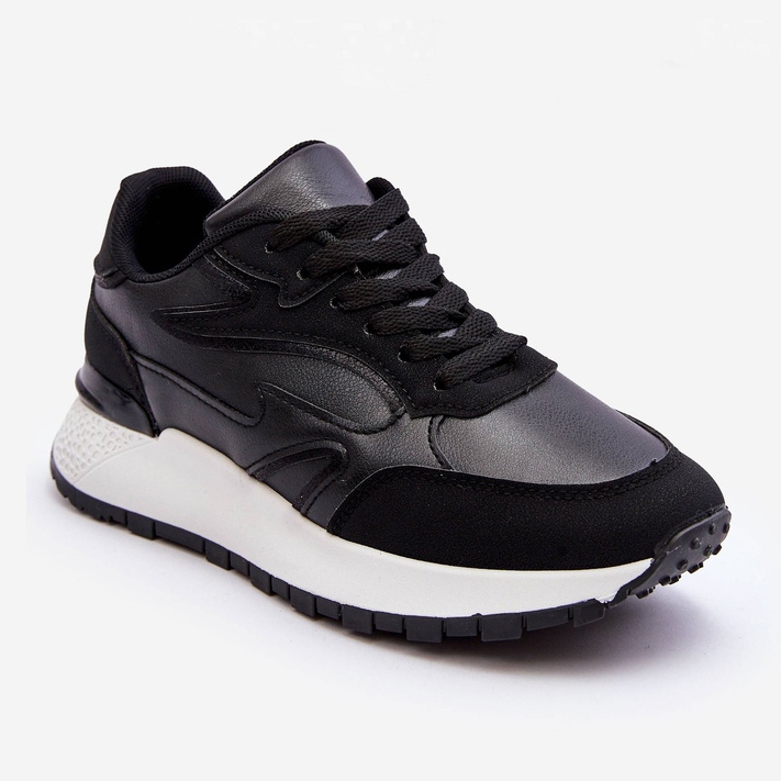 PG1 Damsportskor för plattform Svartvit Henley 1