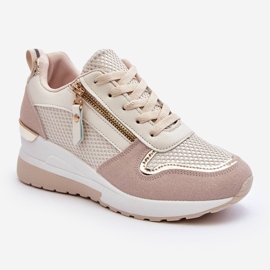 PG1 Wedge Sneakers dam Beige Och Vit Sivan 1