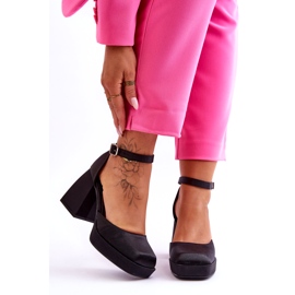 PA1 Fashionabla pumps på massiva klackar Svart Sandia 4