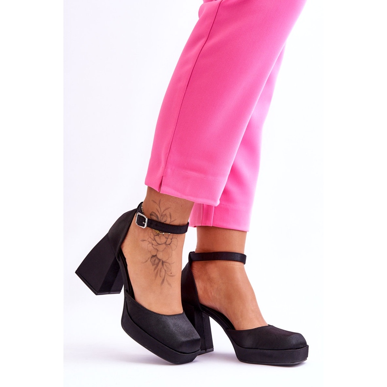 PA1 Fashionabla pumps på massiva klackar Svart Sandia 3