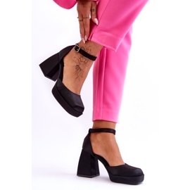 PA1 Fashionabla pumps på massiva klackar Svart Sandia 2