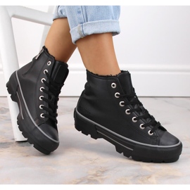 Isolerade sneakers på plattformen svarta Big Star MM274039 1