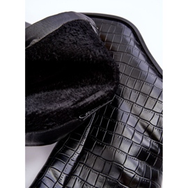 Läder Höga stövlar Snake Mönster Svart Kornell 1