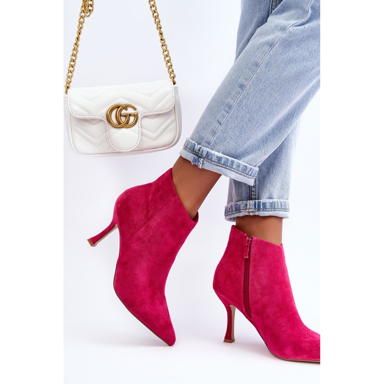 WS1 Fuchsia Merisa mocka stövlar med hög klack för kvinnor rosa 2