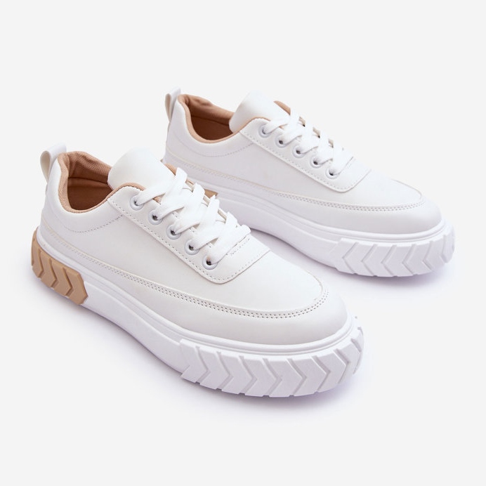 PG1 Klassiska Platform Sneakers Vita Och Beige Nannzie 2