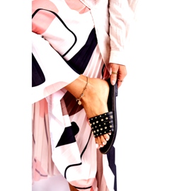 S.Barski Kvinnors lädertofflor med svart prydnad 1