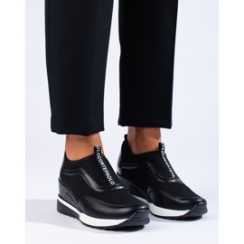 VINCEZA openwork sneakers svart 1