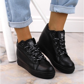 Svarta Wedge-sneakers för kvinnor Big Star EE274127 1