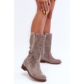 Lewski Shoes Mocka Openwork Boots Left 3366/2 Cappucino beige 2
