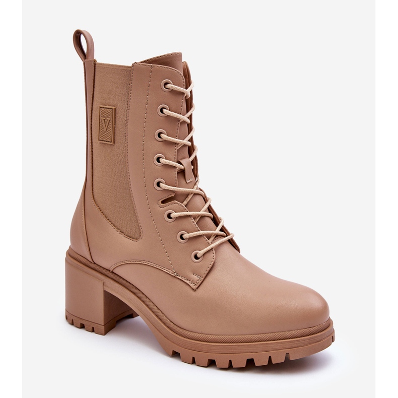 Vinceza Ankelstövlar i läder för kvinnor Beige Esnar 2