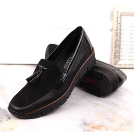 Kläderskor i svart läder Rieker 53771 1