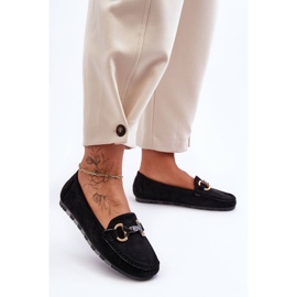 PG1 Loafers i mocka för kvinnor med dekoration Svart Dionira 2